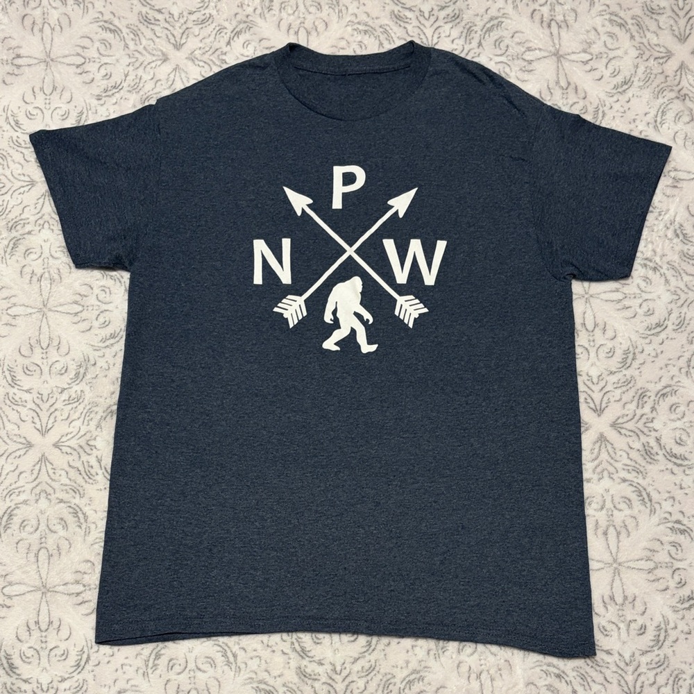 Navy graphic PNW Yeti Bigfoot T-Shirt